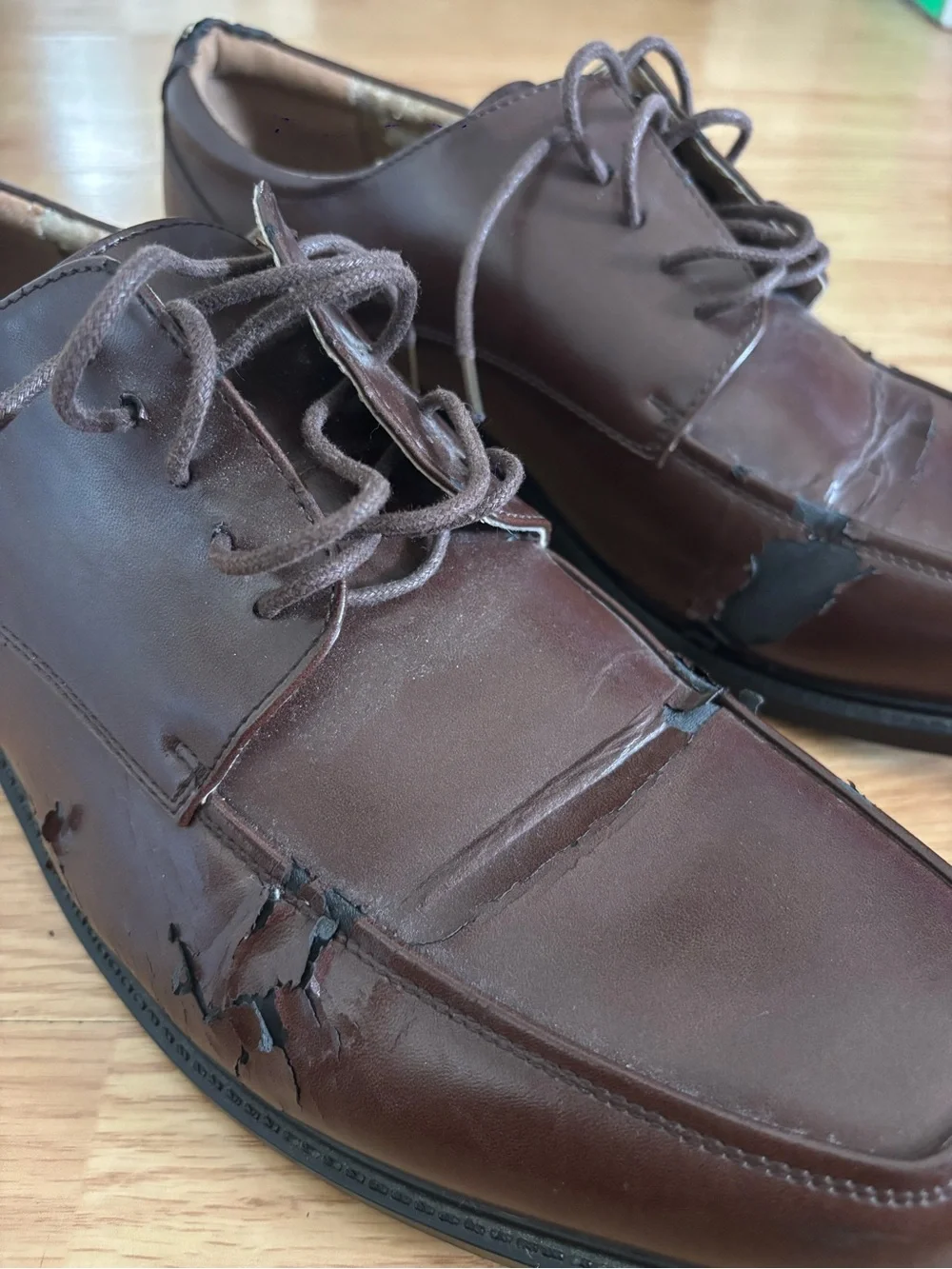 Croft & Barrow Men's Brown Leather Lace-Up Oxfords